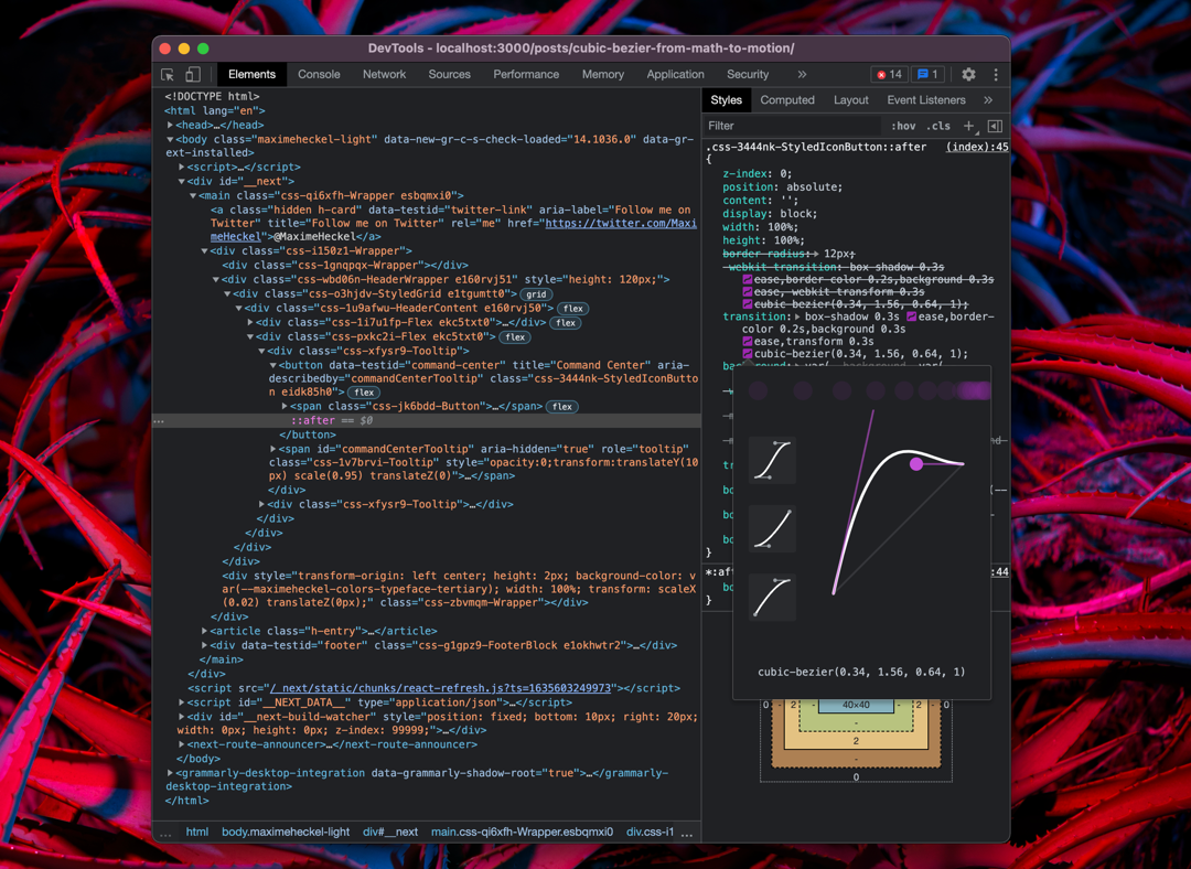 Cubic Bézier: from math to motion - The Blog of Maxime Heckel